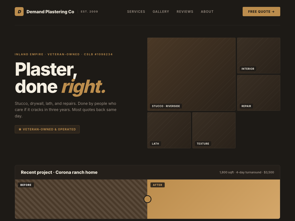 Contractor website sample Contractor website design sample by EZ Web Dev